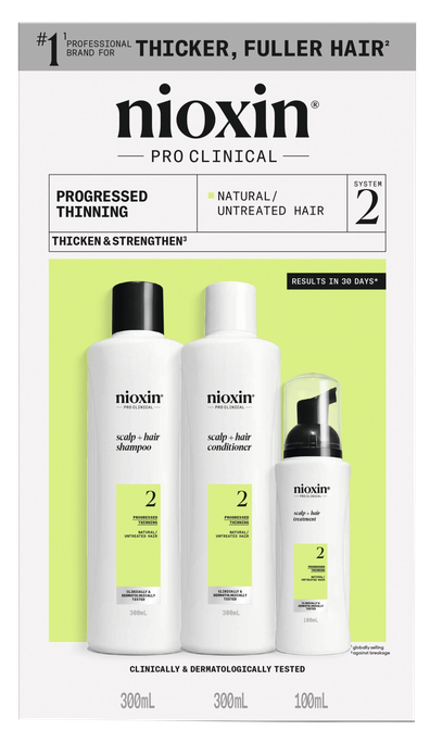 NIOXIN Sistema 2 komplekts - Matu aprūpe dabiskiem matiem ar progresējošu plānumu