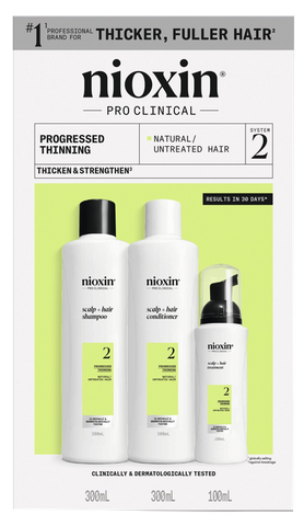 NIOXIN Sistema 2 komplekts - Matu aprūpe dabiskiem matiem ar progresējošu plānumu