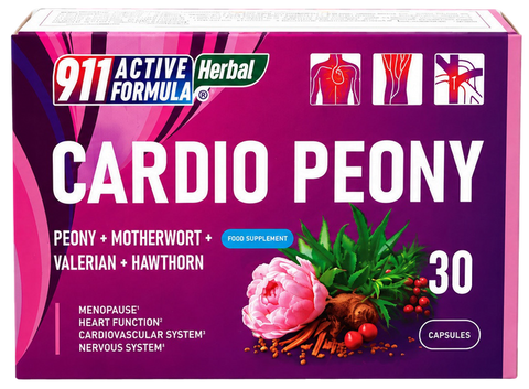911 Cardio Peonija kapsulas, 30 gab.