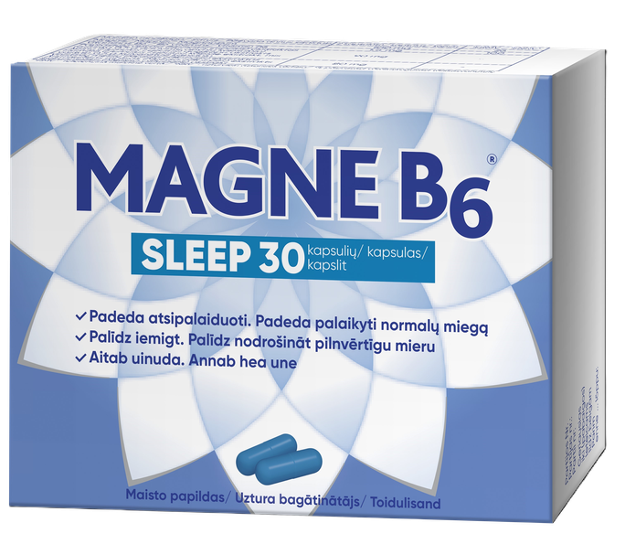 MAGNE B6 Sleep — 30 kapsula miega veicināšanai
