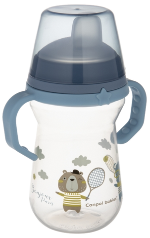 CANPOL BABIES FirstCup Bonjour Paris Blue krūzīte 250 ml ar plašiem rokturiem
