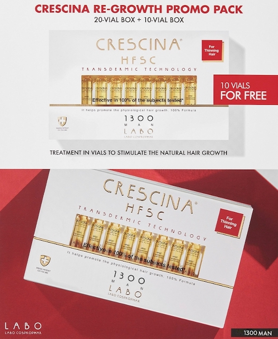 CRESCINA Transdermic Man 1300 (20+10) ampulas, 30 iepakojumā