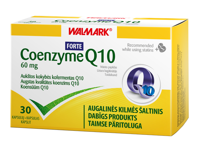 WALMARK Koenzīma Q10 Forte kapsulas 60 mg, 30 vienības
