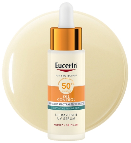 EUCERIN Sun Oil Control serums ar SPF 50+ – UV aizsardzība, 30 ml