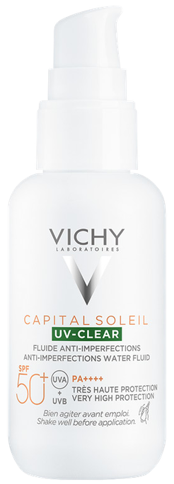 VICHY Capital Soleil fluīds SPF50+ UV-CLEAR bez nepilnībām, 40 ml