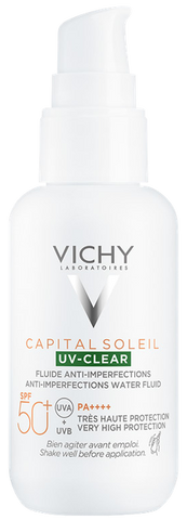 VICHY Capital Soleil fluīds SPF50+ UV-CLEAR bez nepilnībām, 40 ml