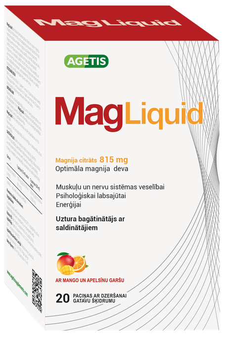 MAGLIQUID paciņas ar Mango un Apelsīnu Garšu, 20 gab.