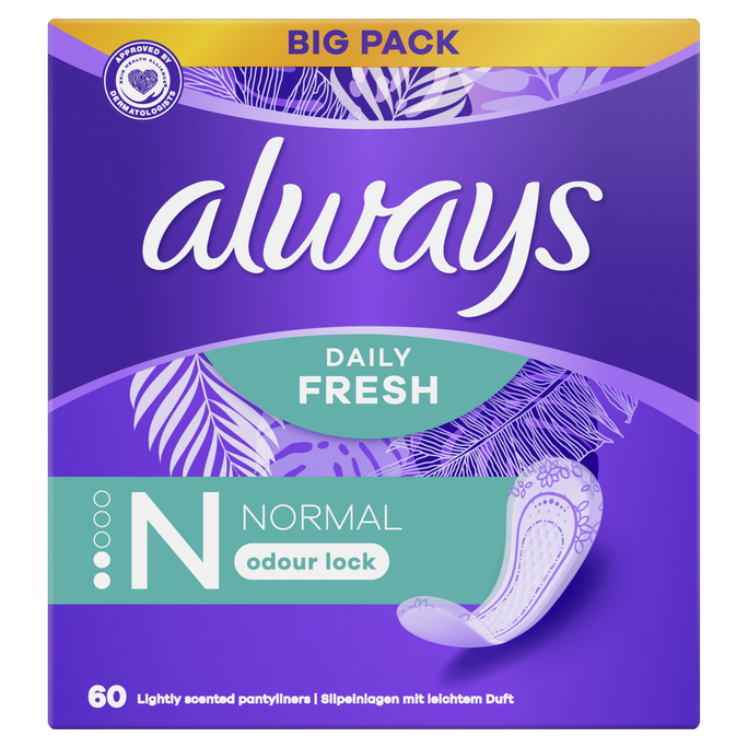 ALWAYS Dailies Fresh&Protect Normal - 60 gab. ikdienas biksīšu ieliktnīši