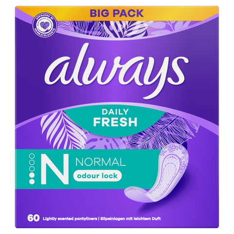 ALWAYS Dailies Fresh&Protect Normal - 60 gab. ikdienas biksīšu ieliktnīši