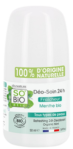 SO BIO ETIC Dezodorants ar Piparmētru 24H, 50 ml