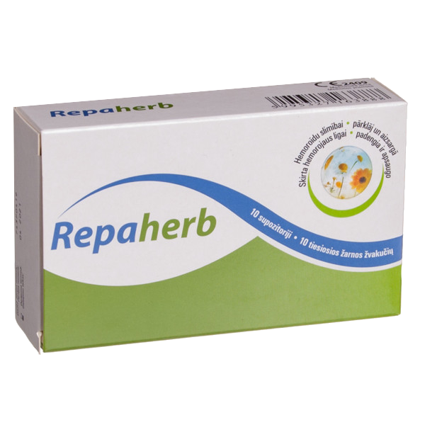 REPAHERB supozitoriji - 10 gab. pret hemoroīdiem