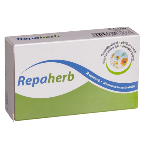 REPAHERB supozitoriji - 10 gab. pret hemoroīdiem