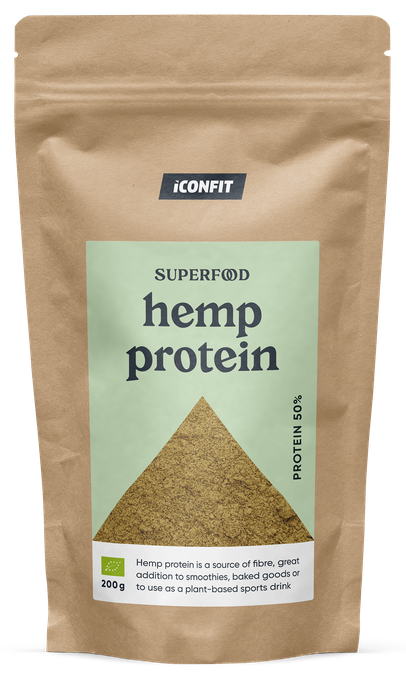 ICONFIT Pulveris no organiskas kaņepju sēklas, 50 % proteīns, 200 g