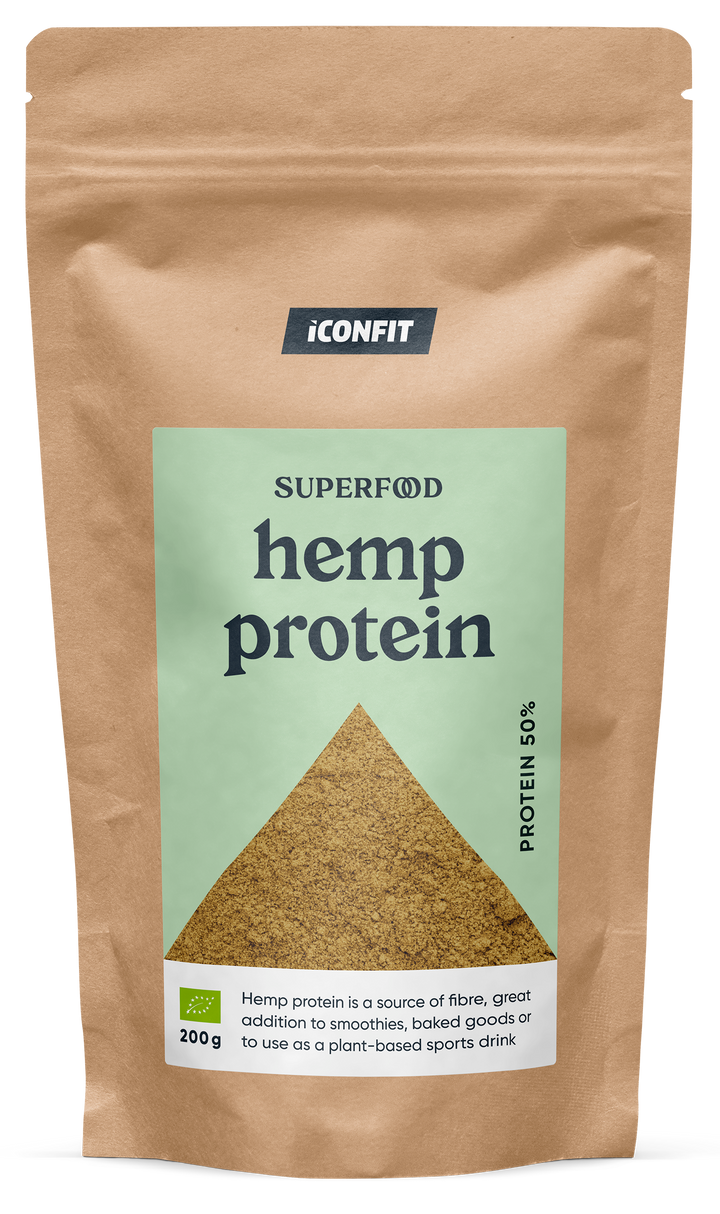 ICONFIT Pulveris no organiskas kaņepju sēklas, 50 % proteīns, 200 g