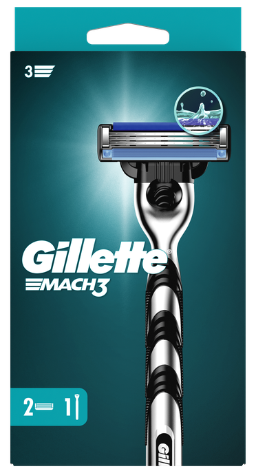 GILLETTE Mach3 skuveklis ar 2 nomaināmām kasenēm, 1 vienība