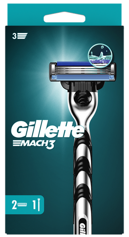 GILLETTE Mach3 skuveklis ar 2 nomaināmām kasenēm, 1 vienība