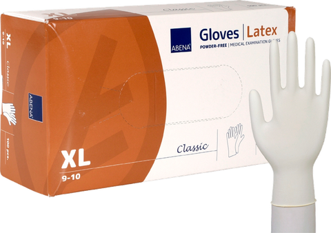 ABENA XL, lateksa cimdi bez pūdera, 100 gabali