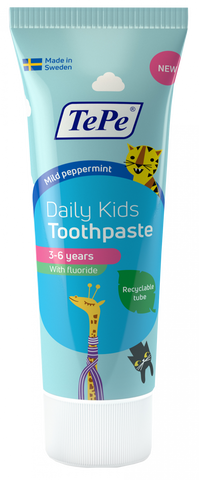 TePe Daily Kids Piparmētras zobu tīrīšanas pasta, 75 ml