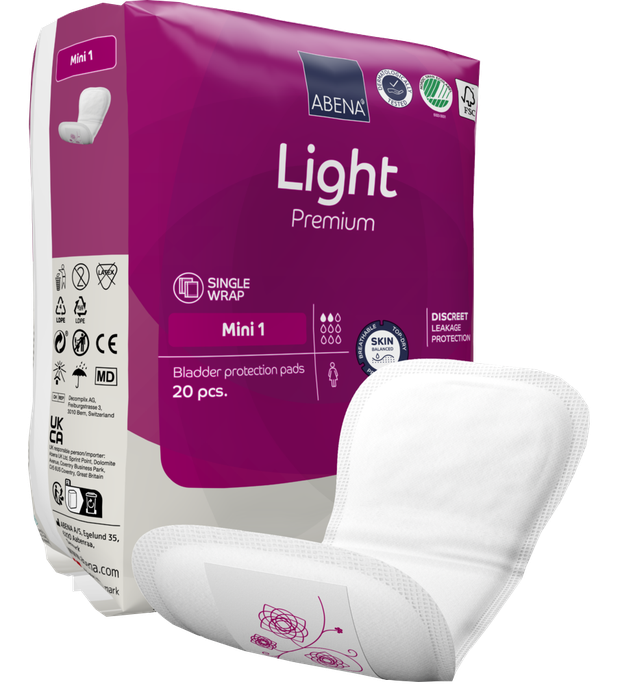 ABENA Light Mini 1 Premium, 20 gab. uroloģiskie ieliktņi