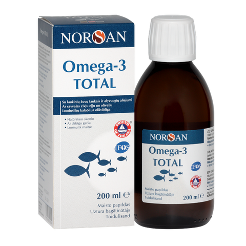 NORSAN Total Omega-3, eļļa ar dabīgu garšu, 200 ml