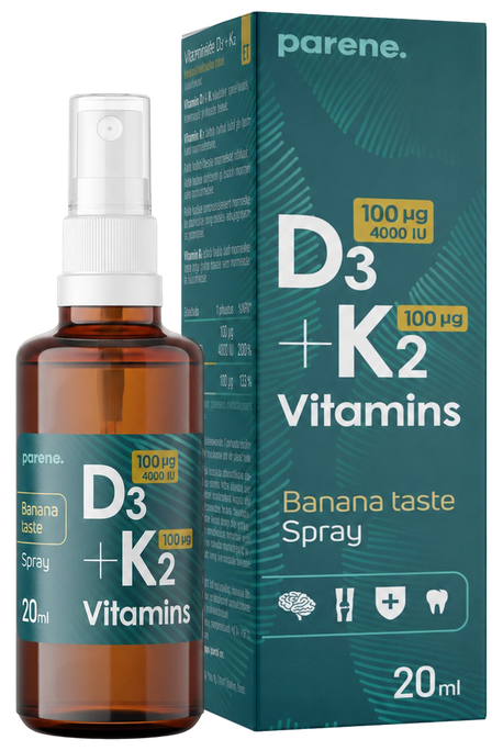 PARENE Sprejs D3 4000 IU ar vitamīnu K2 100 µg, 20 ml