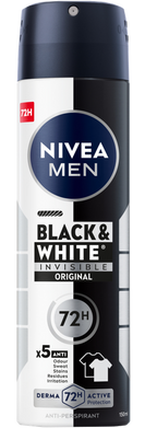 NIVEA Men Black & White Original aerosola antiperspirants, 150 ml