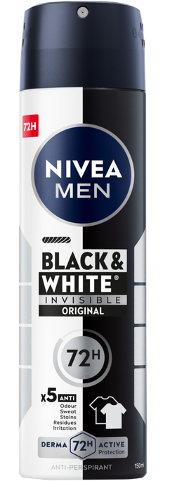 NIVEA Men Black & White Original aerosola antiperspirants, 150 ml