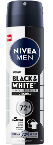 NIVEA Men Black & White Original aerosola antiperspirants, 150 ml