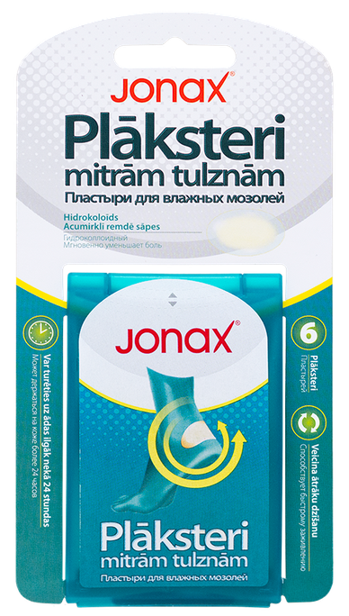JONAX Plāksteri Mitrām Tulznām 4.4 x 6.9 cm, 6 Gab. Hidrokoloīda Tehnoloģija
