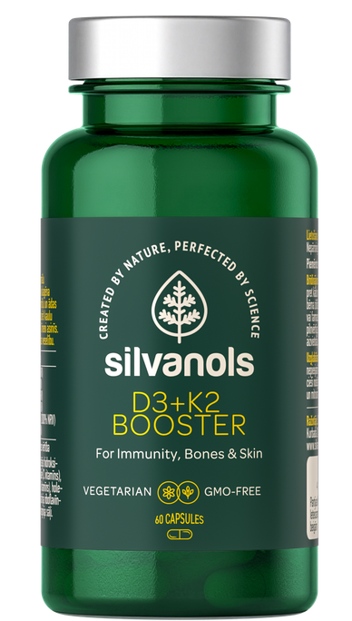 D3+K2 Booster kapsulas SILVANOLS — 60 gab.