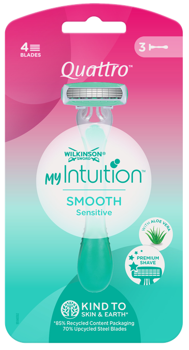 WILKINSON SWORD Quattro For Women Sensitive Comfort, 3 vienreizlietojami skuvekļi