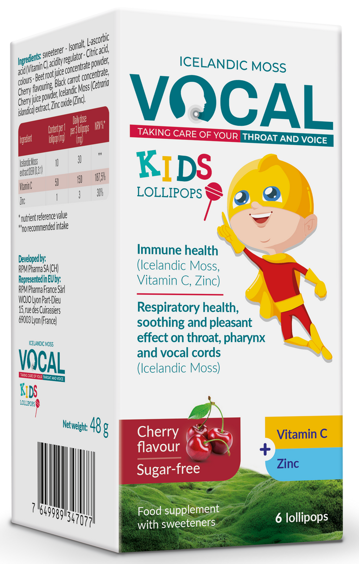 VOCAL Cherry Pastillas Bērniem, 6 gab.