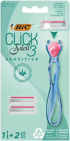 BIC Soleil Click3 skuveklis ar 2 maiņas kasetņiem, 1 gab.