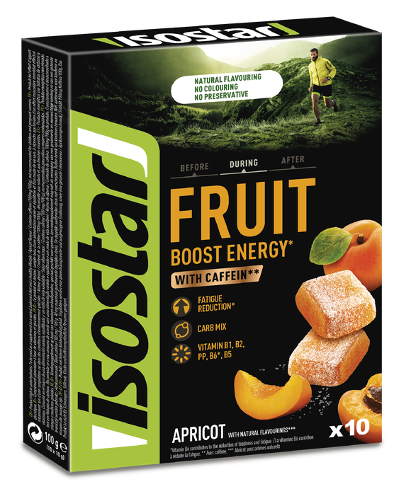 ISOSTAR Energy Fruit Boost Aprikožu želejas konfektes 10g, 10 gab.
