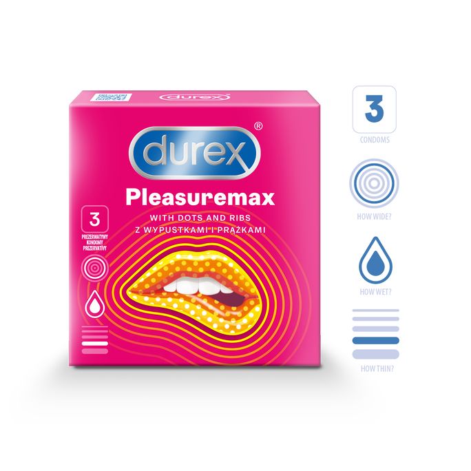 Durex Pleasuremax - prezervatīvi 3 gab.