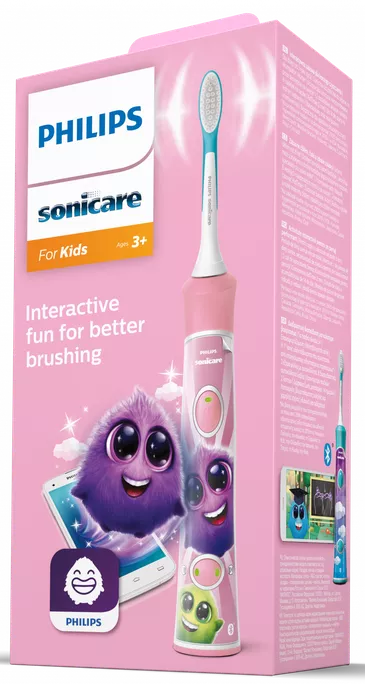PHILIPS Sonicare KIDS HX6352/42 elektriskā zobu birste rozā krāsā, 1 vienība