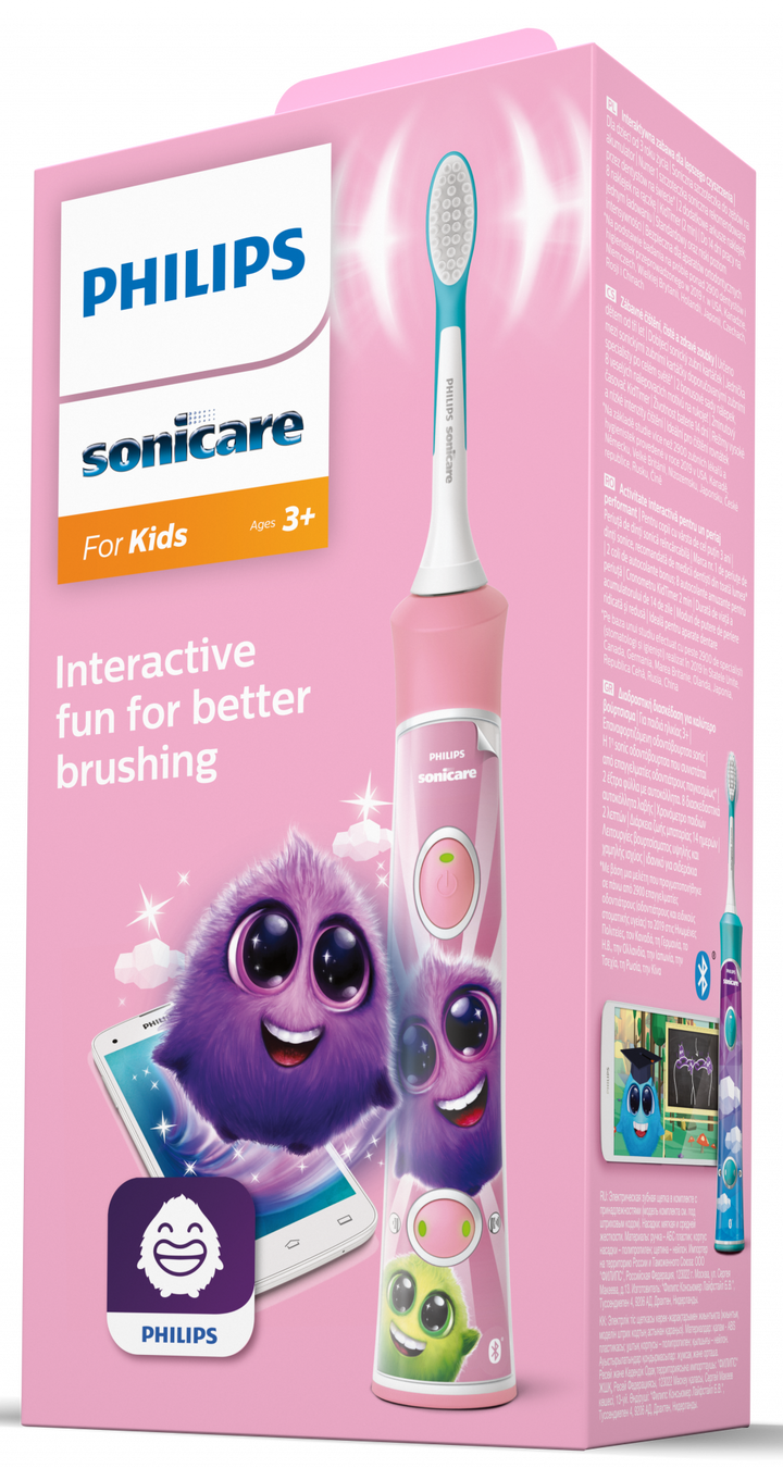 PHILIPS Sonicare KIDS HX6352/42 elektriskā zobu birste rozā krāsā, 1 vienība