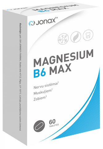 JONAX Magnesija un B6 vitamīna tabletes, 60 vienības