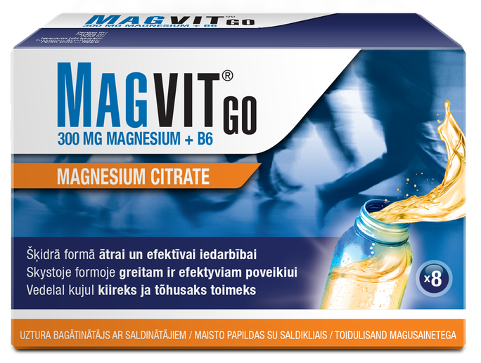 MAGVIT Go 300 mg — 8 šķidras formulas pudelītes (30 ml)