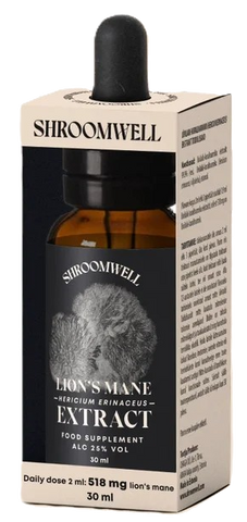 Lion's Mane sēņu ekstrakts no "Shroomwell", 30 ml