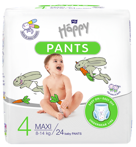 HAPPY Maxi 4 autiņbiksītes 8-14 kg, iepakojums 24 gab.