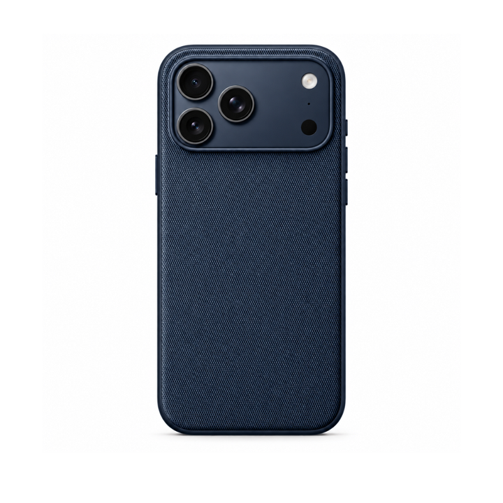 iPhone 18 Pro Max / 17 Pro Max Woven stiliaus dėklas, tamsiai mėlynas