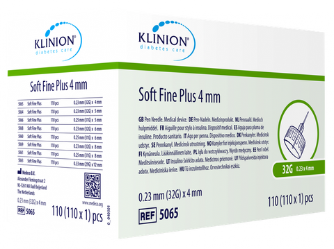 Insulīna adatas KLINION 32G/0.23x4 mm "Soft Fine Plus", 110 gab.