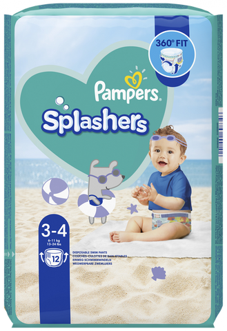 Pampers Splashers 3 autiņbiksītes peldēšanai 12 gab. (6-11 kg)
