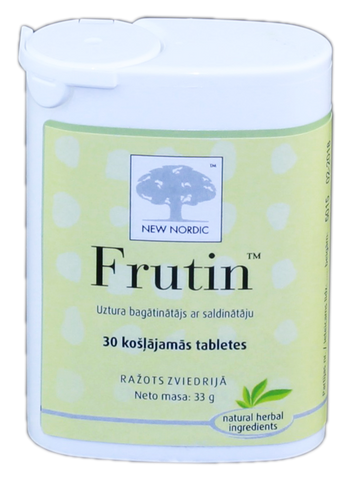 Frutin košļājamās tabletes NEW NORDIC, 30 vienības