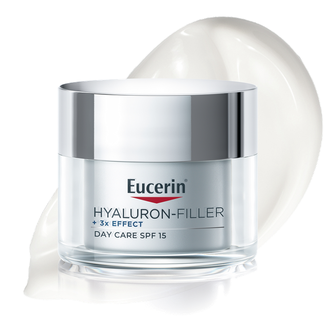 EUCERIN Hyaluron-Filler +3x Effect SPF 15 – sejas krēms sausai ādai, 50 ml