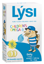LYSI Bērnu Omega-3, 60 kapsulas