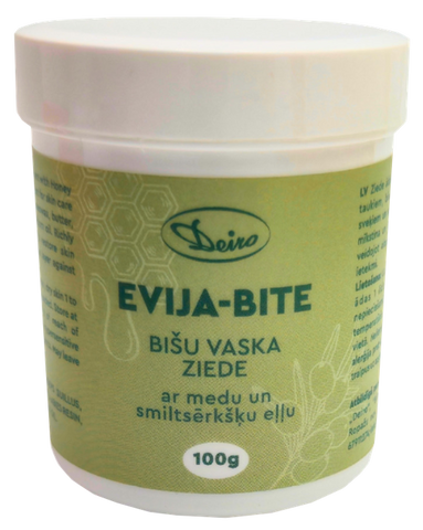 DEIRO Evija Bite, Ar Medu un Smiltsērkšķu eļlu bišu vaska ziede, 100 g