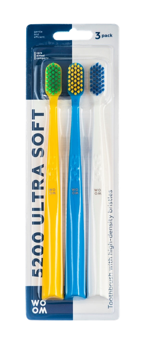 WOOM Ultra Soft 5200 - zobu birstes komplekts, 3 gab.