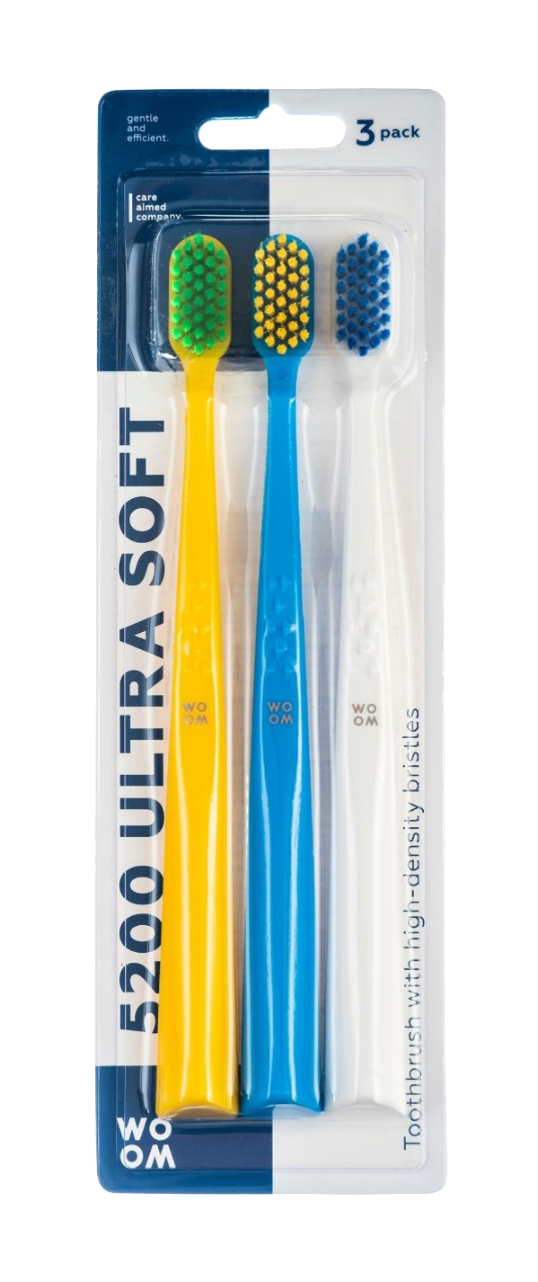 WOOM Ultra Soft 5200 - zobu birstes komplekts, 3 gab.